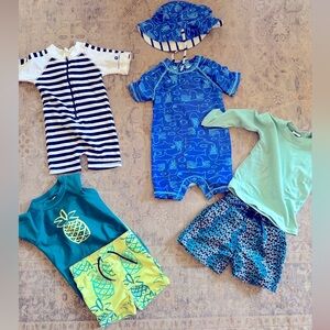 Tea Collection and other brands swim set 0-6 month and 12-18 month